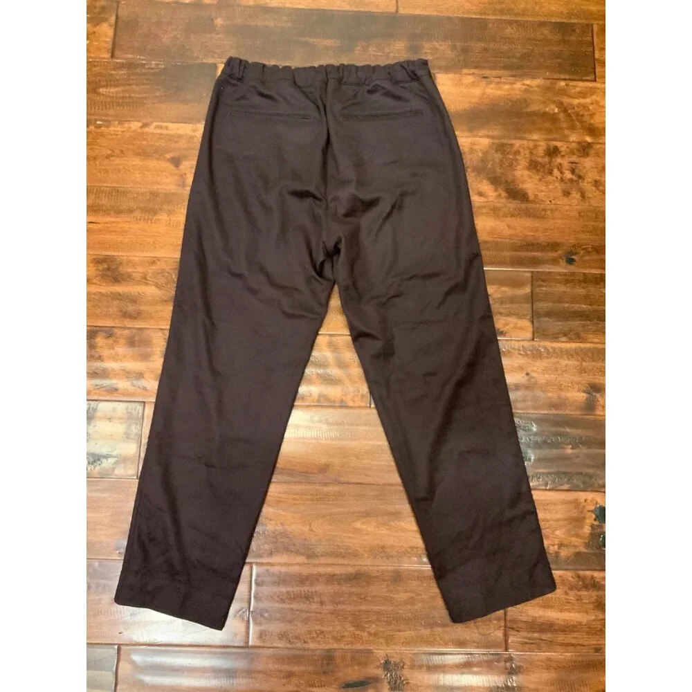 Louis Vuitton Brown Wool Elastic Waist Ankle Dress Pants, Size 8 | 40